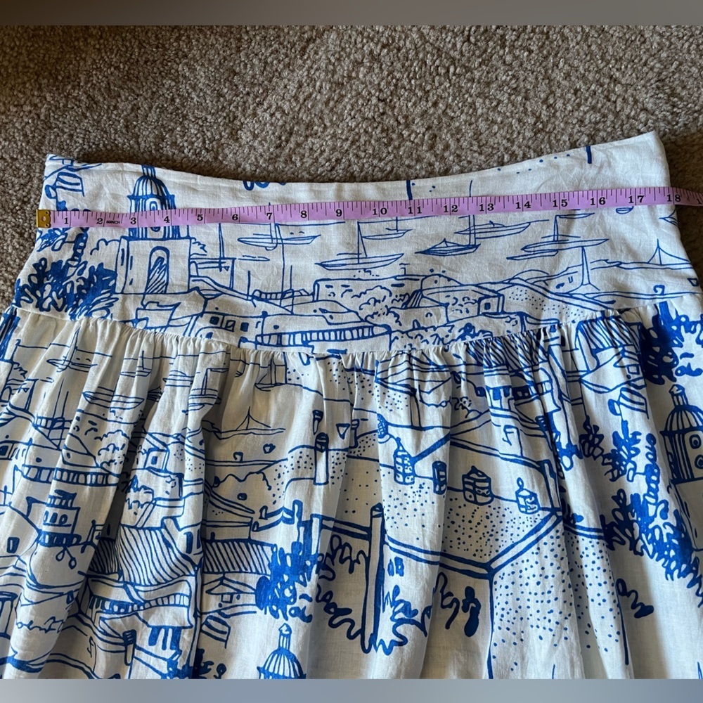 Calypso St. Barth Coastal Sails Linen Blend Maxi Skirt Sz XL - Picture 10 of 11